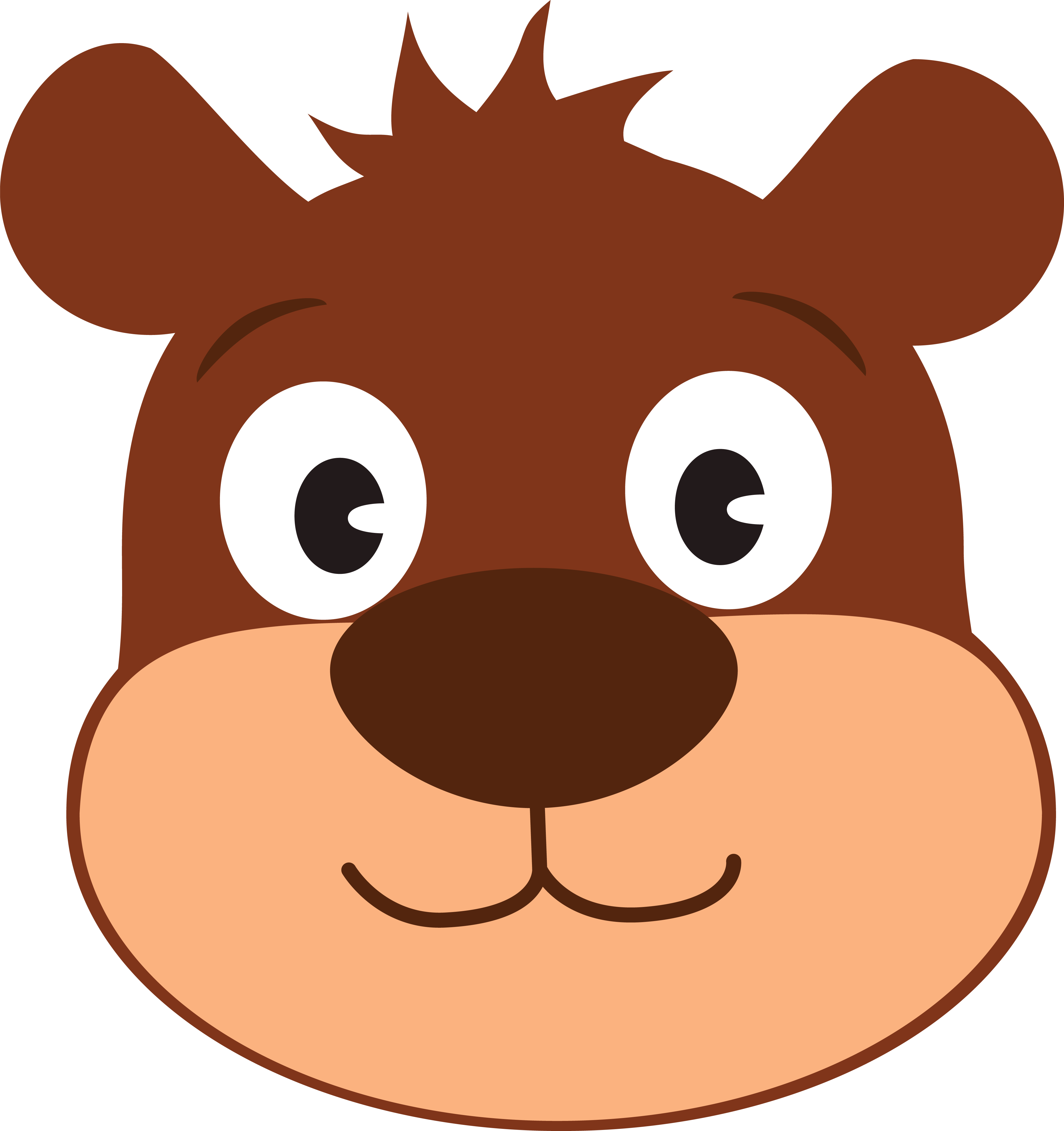 Free Clipart Of A Cute Bear Face - หมี การ์ตูน (4000x4251), Png Download
