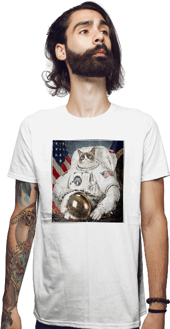 Grumpy Cat Space Explorer - Grumpy Cat Space Explorer 3xl / Black (650x650), Png Download