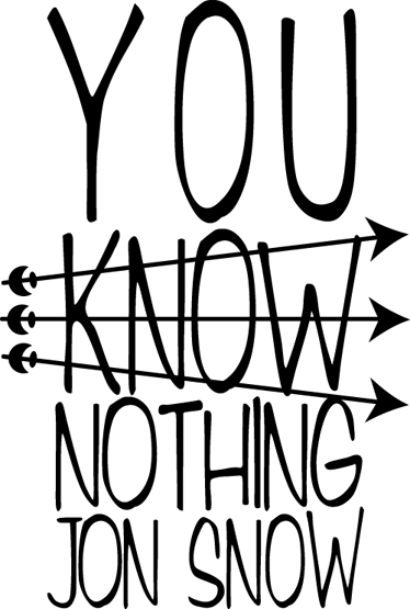 Jon Snow Wall Sticker - Black-and-white (374x555), Png Download