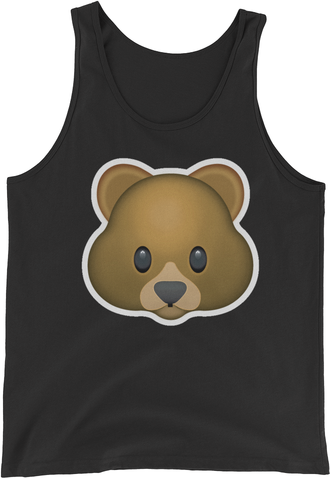 Men's Emoji Tank Top - Bear Face Emoji T-shirt (1000x1000), Png Download