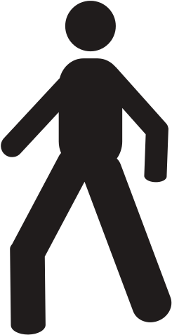 Stick Figure Walking Silhouette - Vector Graphics (550x550), Png Download