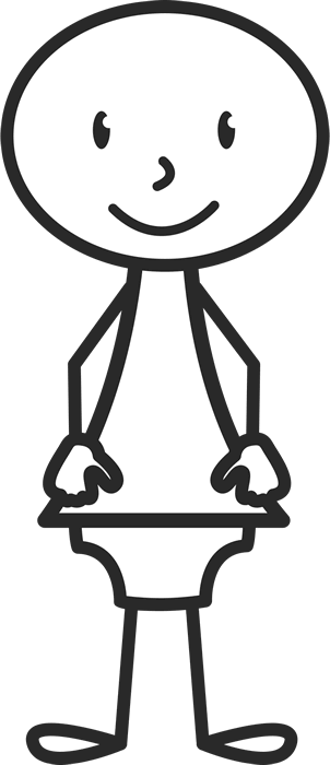 Stick Figure Newborn Baby Stamp - Berlin Traffic Light Man (302x700), Png Download