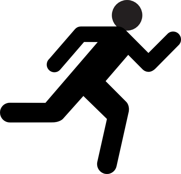 Png Small Medium Large Running Stick Figure Png - Running Man Clipart (600x575), Png Download