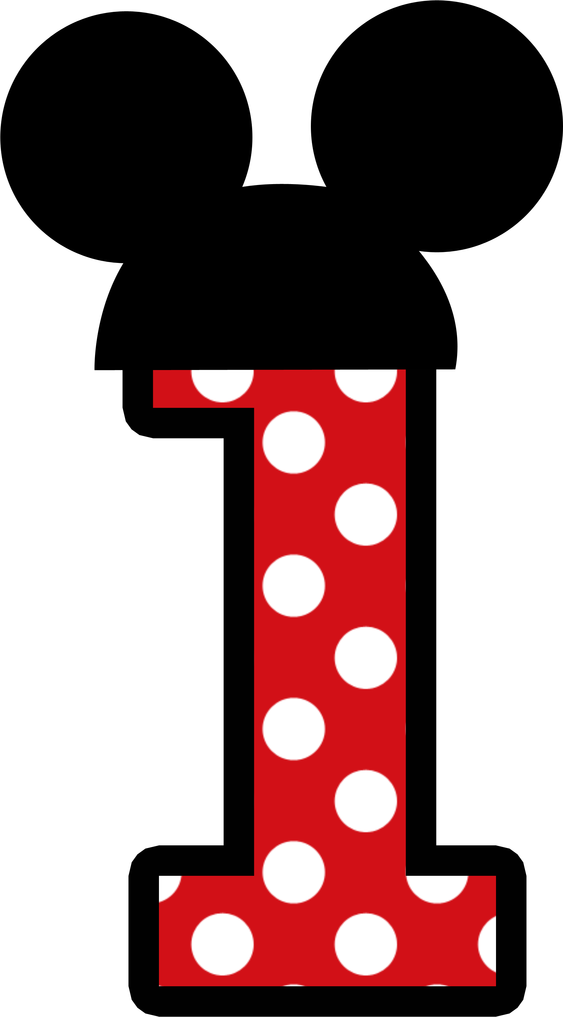Numbers Clipart Minnie Mouse - Png Numero Minnie (2030x3522), Png Download