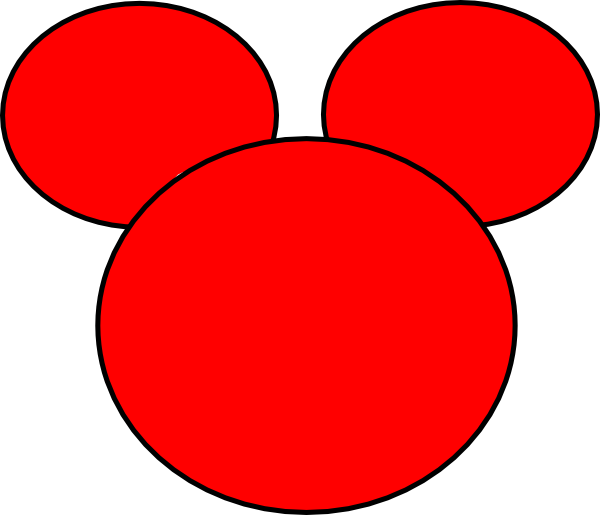 Silhouette Of Mickey Mouse Head At Getdrawings - Mickey Mouse Head Red Clipart (600x515), Png Download