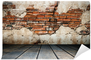 Cracked Plaster Of Old Brick Wall Wall Mural Pixers - Wall (400x400), Png Download