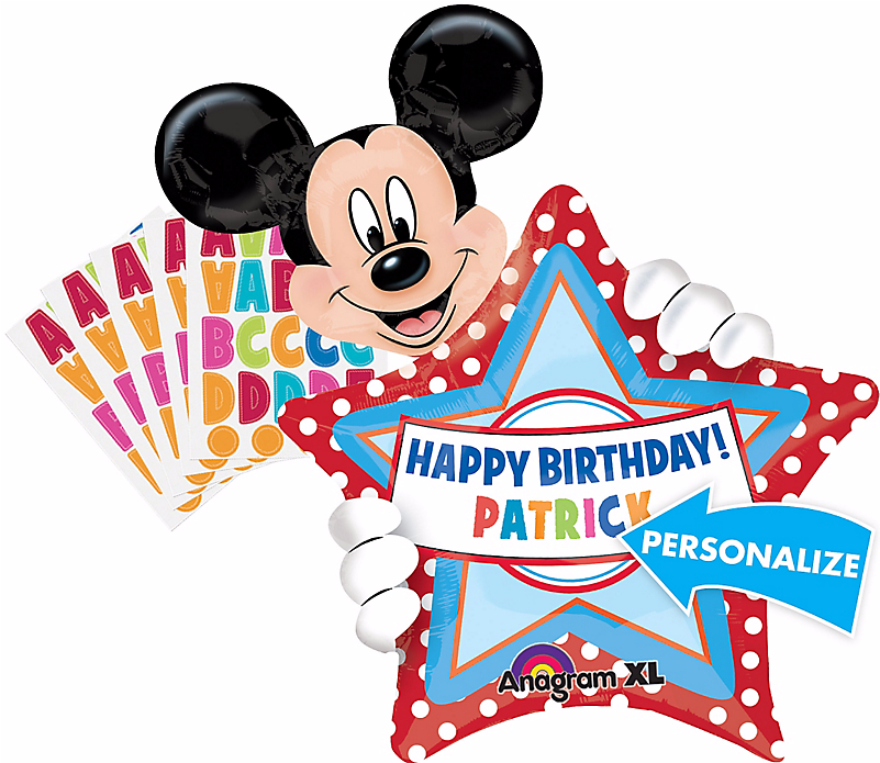 Mickey Mouse Personalized Happy Birthday Balloon - Happy Birthday Mickey Mouse Png (800x1088), Png Download
