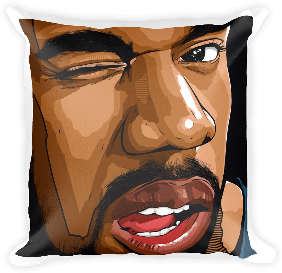 Kanye West Square Pillow - Kanye West Tumblr Drawing (1000x1000), Png Download