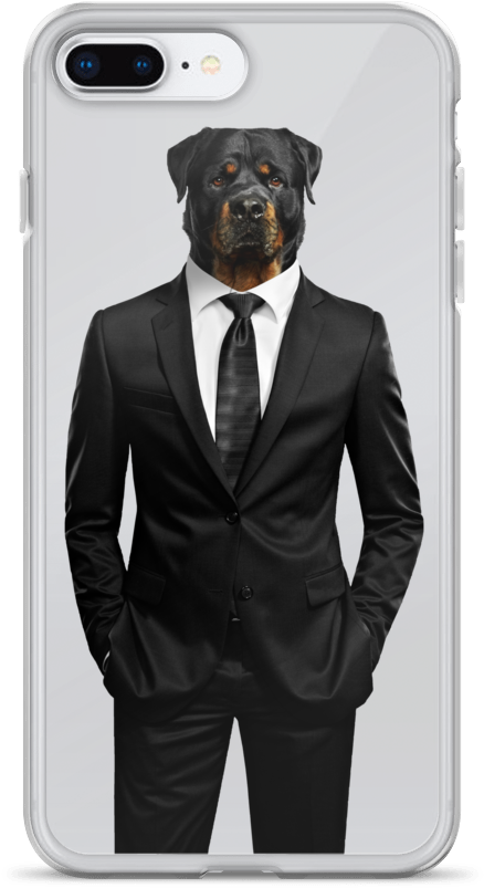 Gentlemen Rottweiler Iphone Case - Hombre Cabeza De Perro (1000x1000), Png Download