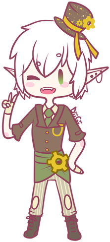 Half Vampire, Half Elf Partner - Cartoon (295x531), Png Download