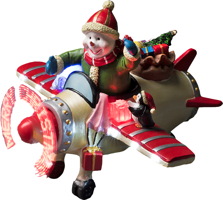 Snowman In An Airplane - Airplane (1000x1000), Png Download