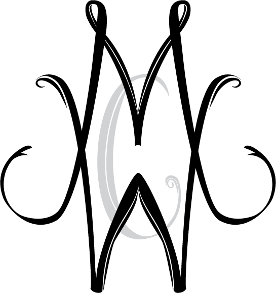 Or Wm Vintage Scanned From Antique Book - M & W Initial Tattoo (545x579), Png Download