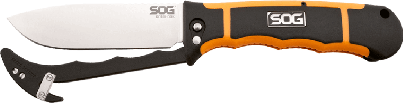 Blade Details - Sog Rotohook Fixed Knife (clamshell Packaging) (1330x546), Png Download