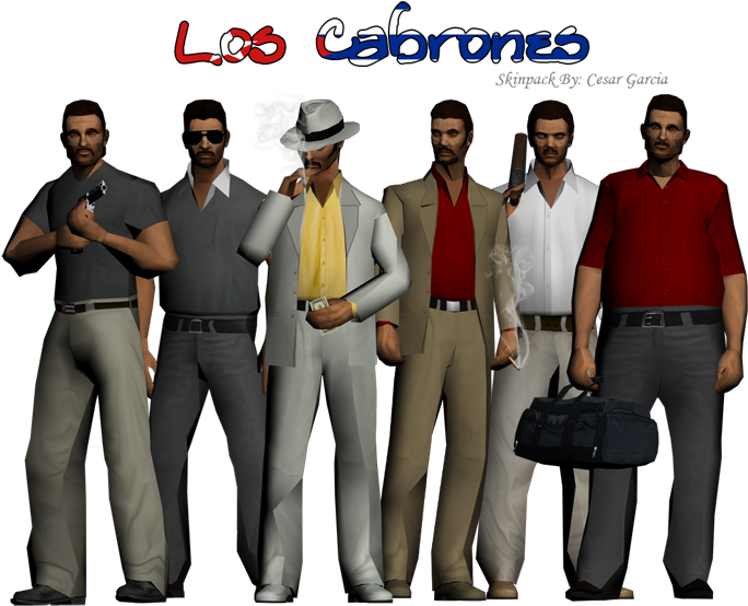 New Character Los Cabrones For Gta San Andreas - Gta Sa Mafia Skin Mod (700x565), Png Download