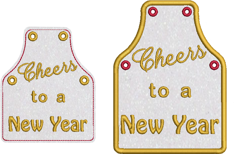 New Year Bottle Apron - New Year (779x538), Png Download