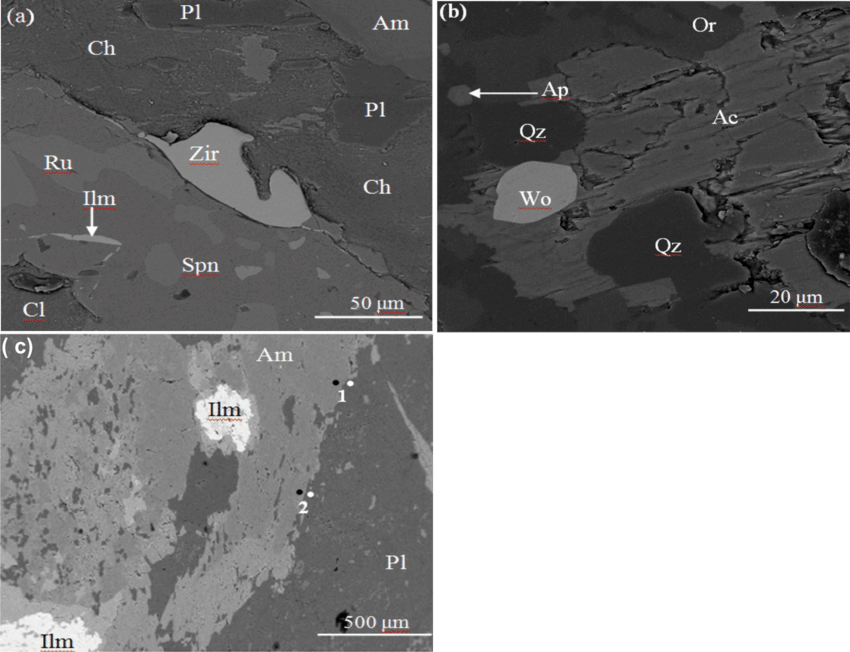 Backscattered Electron Images Of Minerals In , (b) (850x652), Png Download