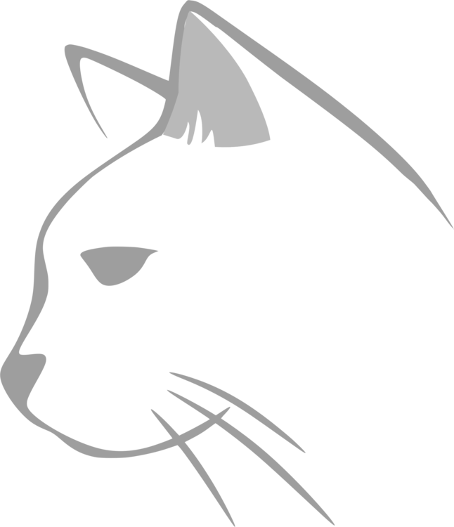 Cat Line Art Kitten Drawing Silhouette (646x750), Png Download