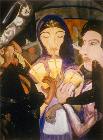 Men And Women Drinking From Straws (800x450), Png Download