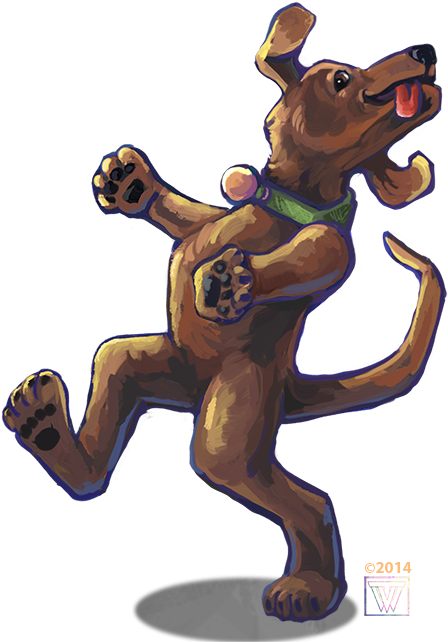 Tvw Dancing Dog - Cartoon (534x658), Png Download