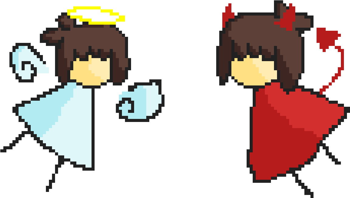 Shoulder Angel And Devil - Cartoon (1200x800), Png Download