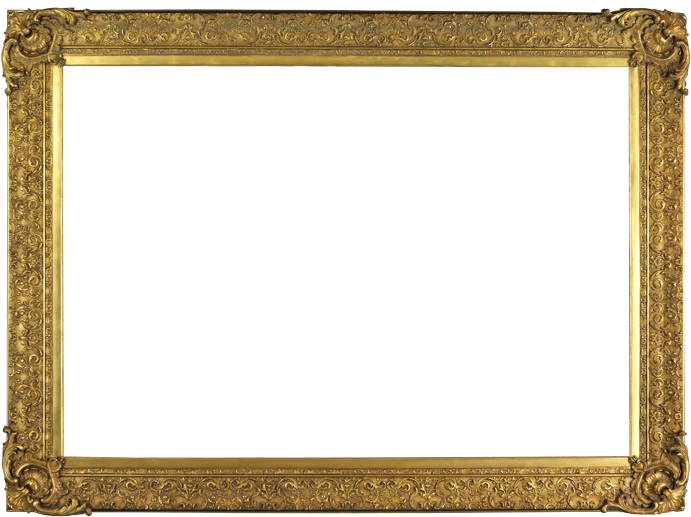 American 19th Century Frame, Applied Ornament &amp - Horizontal Frame Png (698x521), Png Download