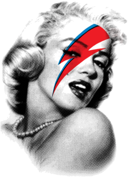 Marilyn Sane - Marilyn Monroe David Bowie (674x518), Png Download