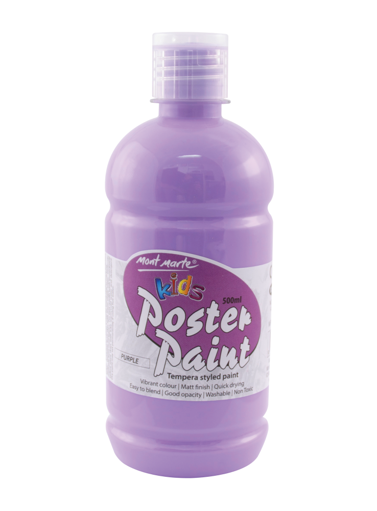 Kids Poster Paint 500ml - Mont Marte Kids Poster Paint 500ml - Blue (738x1000), Png Download