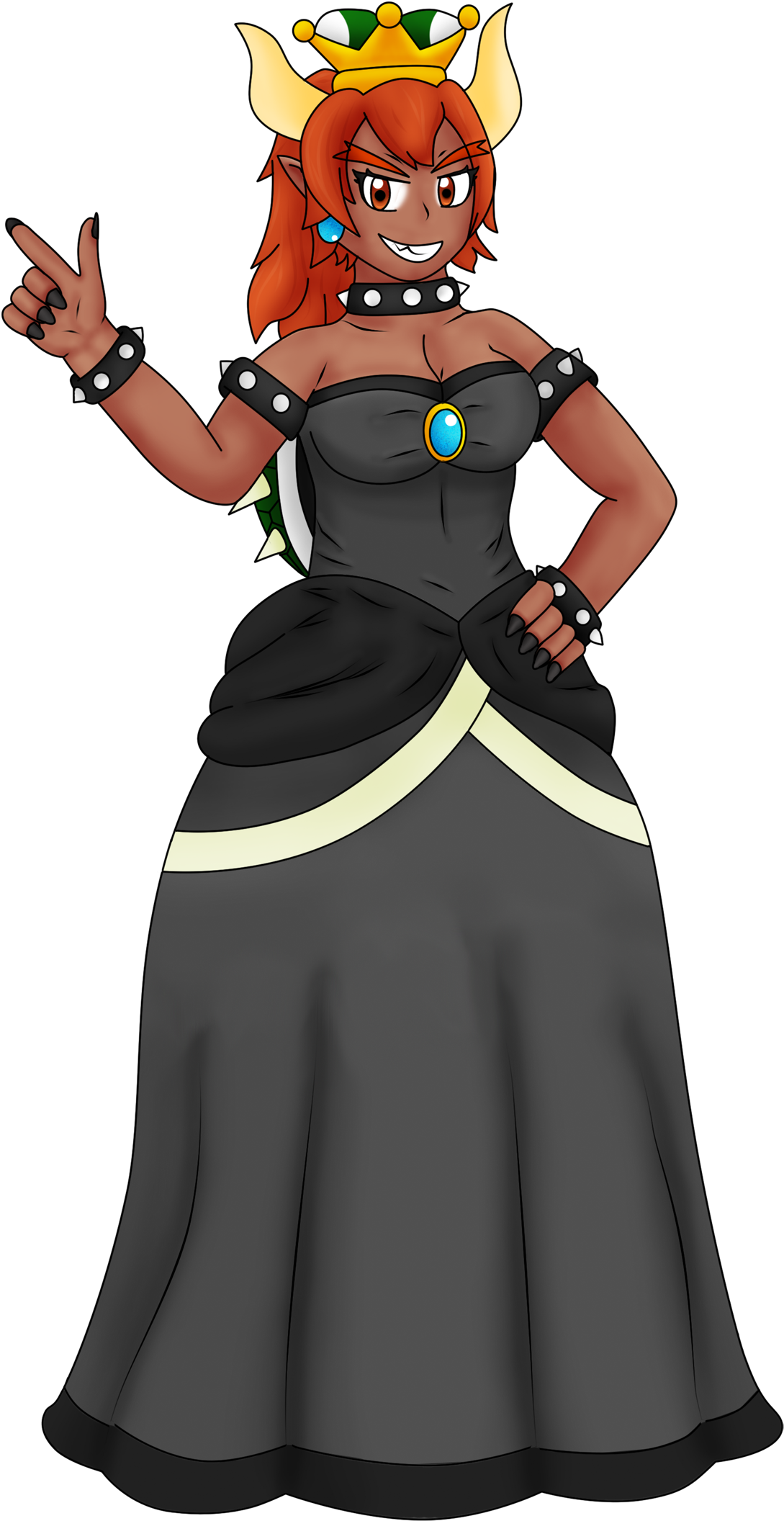 Bowsette Brunette - Cartoon (1200x2159), Png Download