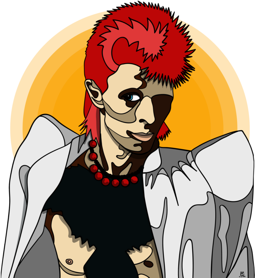 Aladdin Sane By Getmejones - Cartoon (873x916), Png Download