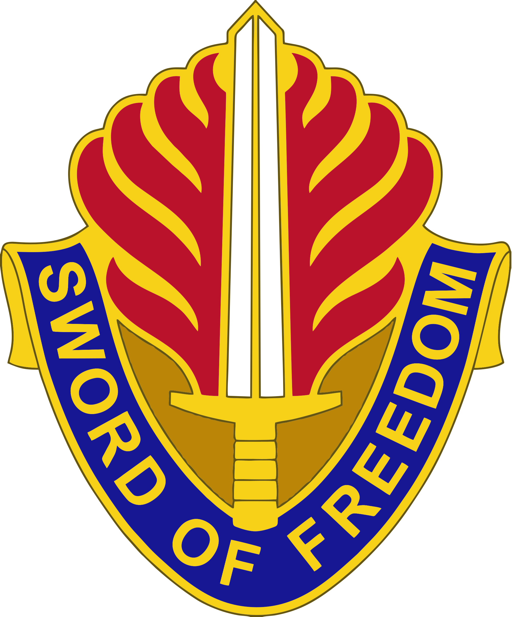 Open - U.s. Army Europe Command Unit Crest License Plate (2000x2408), Png Download