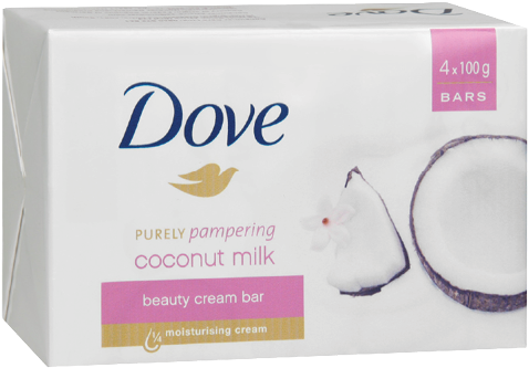 Dove Beauty Cream Bar Coconut Milk Four Pack, 100g - Dove Beauty Cream Bar Pure & Sensitive 2 X 100g (620x880), Png Download