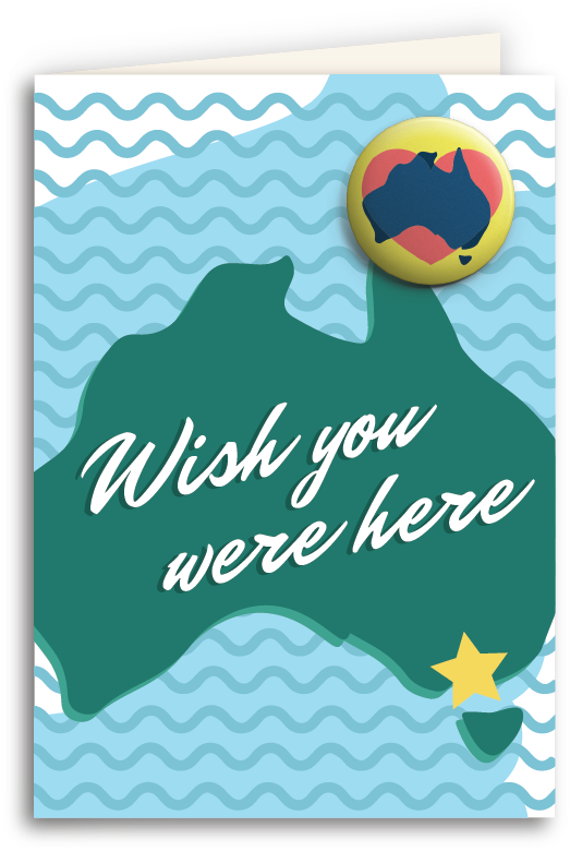 Wish You Were Here V=1517888731 - Aussie Map Card (596x801), Png Download
