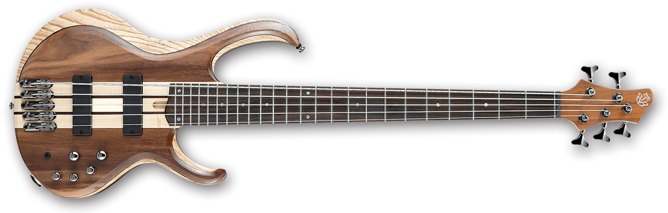 Ibanez Btb745 Ntl Btb Series 5-string Bass Guitar Natural - Fender Elite Precision Bass Champagne (1340x436), Png Download