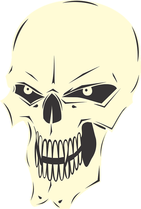 Evil, Skull, Bespoke, Horror, Bones, Skeleton - Evil Skull,trucker Cap (488x720), Png Download