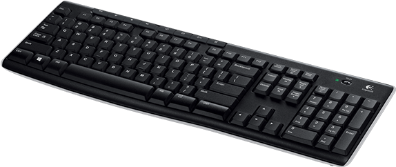 Logitech K270 Angle - K270 Wireless Keyboard, Usb Unifying Receiver, Black (652x560), Png Download