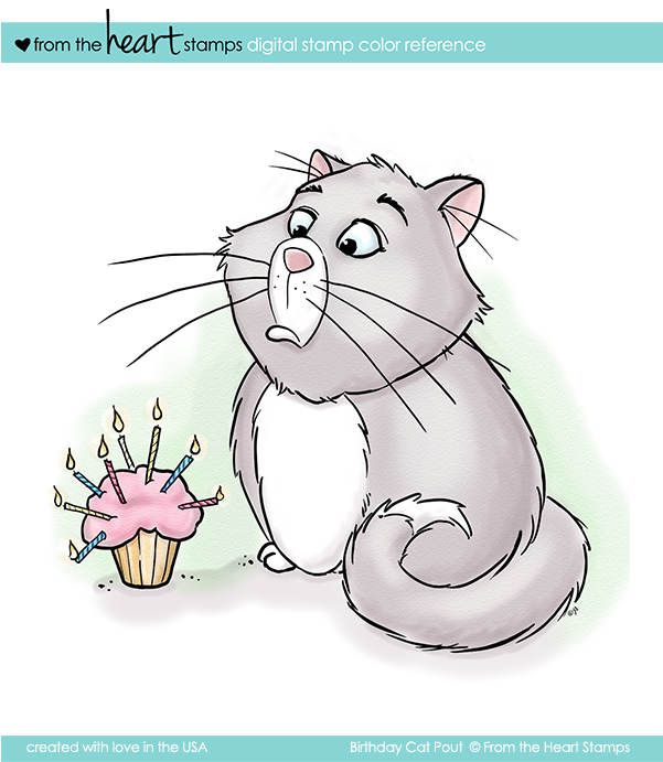 Birthday Cat Pout - Cartoon (700x800), Png Download