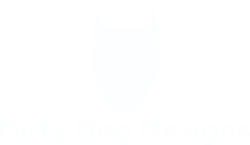 Dirty Dog Designs Logo White - Dog (859x498), Png Download