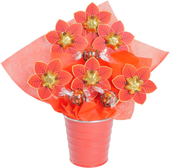 Small Red Poinsettia Christmas Bloom - Christmas Day (600x600), Png Download