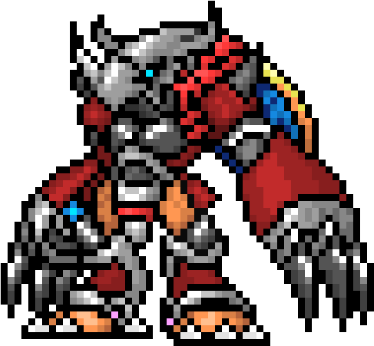 Crimsonwargreymon Redo - Wargreymon Pixel Art (670x590), Png Download