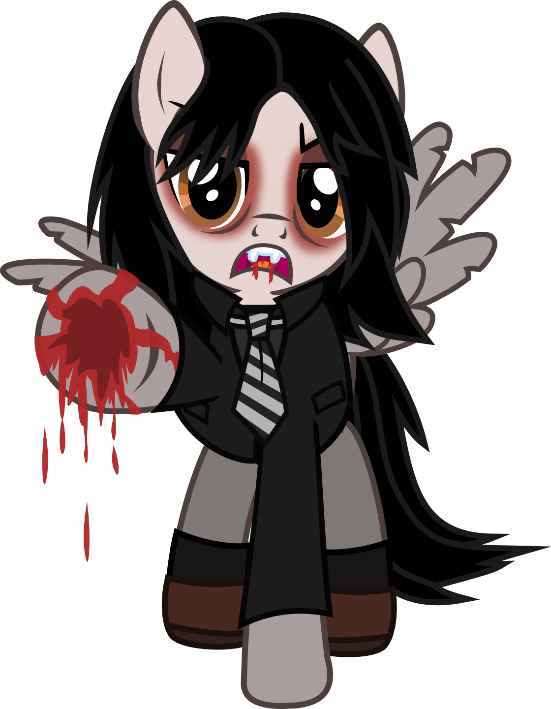 Lightningbolt, Bags Under Eyes, Blood, Broken Wing, (1120x1441), Png Download