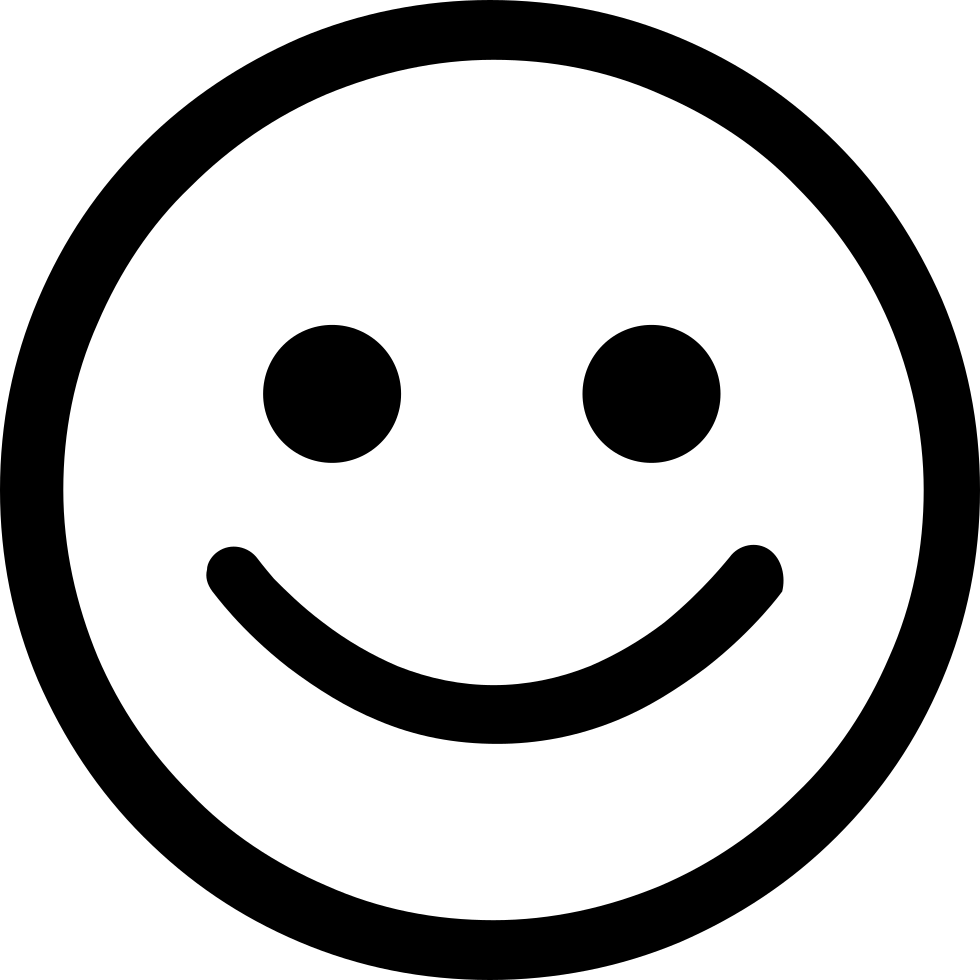 Smiling Face Comments - Sad Smiley Black And White (980x980), Png Download