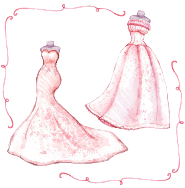 Bride Painting Transprent Png Free Download Pink - Wedding Dress (626x626), Png Download