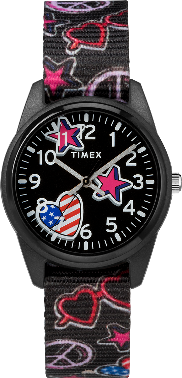 Kids Analog 32mm Nylon Strap Watch Black Large - Timex T Series Chronograph (1000x1200), Png Download