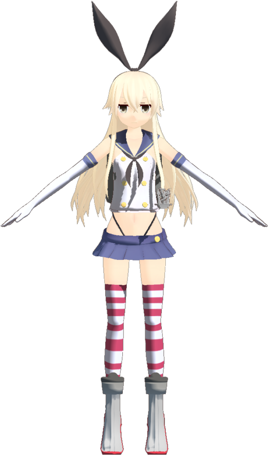 Shimakaze By Jiyurun - Shimakaze Mmd Download (700x900), Png Download