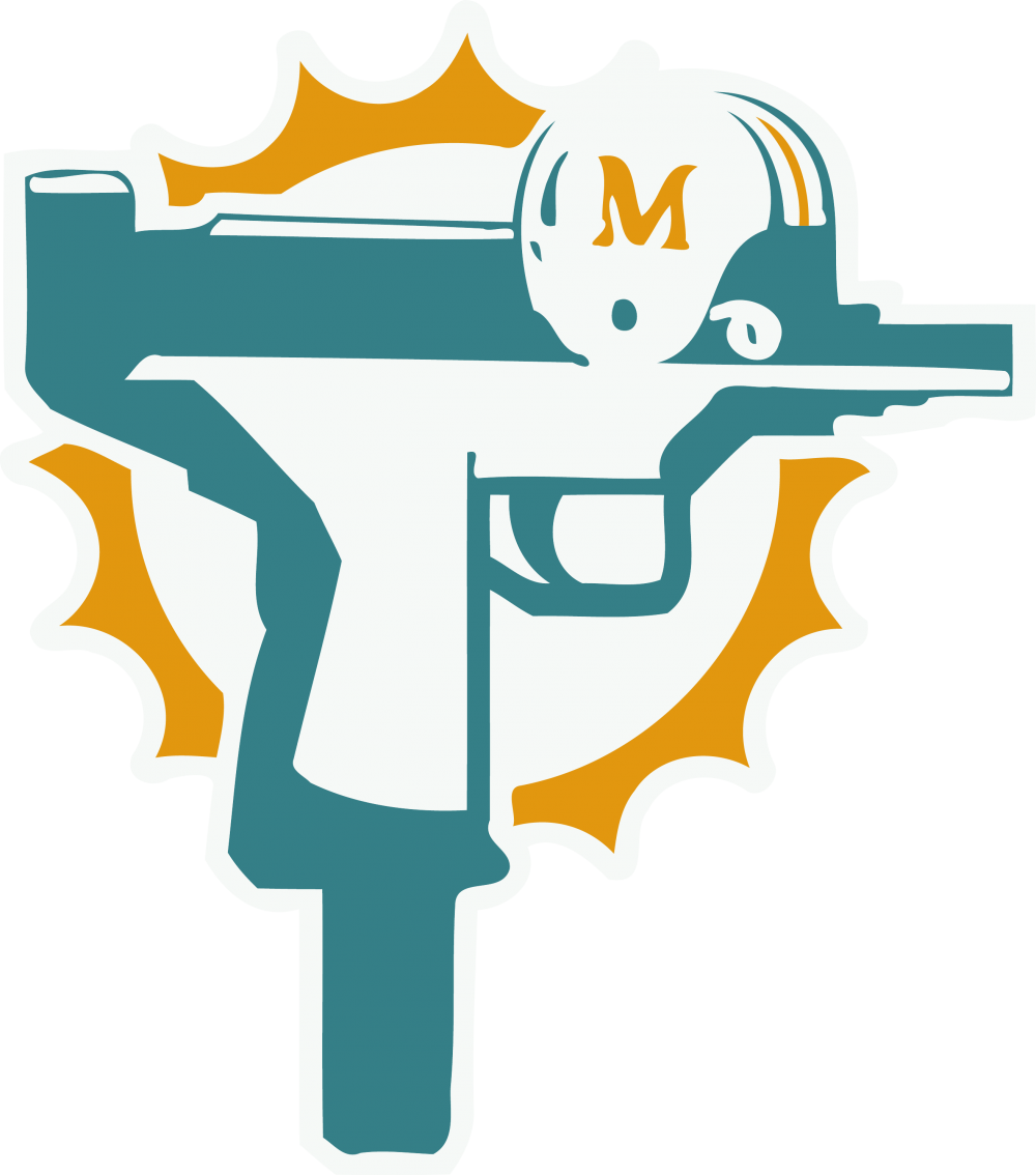 Custom Miami Dolphins Gun T Shirt Football - Miami Dolphins Uzi Shirt (1000x1134), Png Download