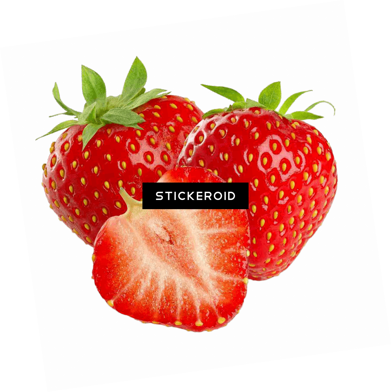 Three Strawberries - Strawberries Png (1326x1327), Png Download