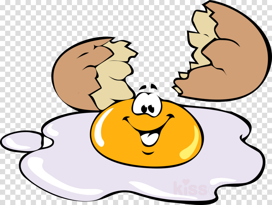 Cracked Eggs Clipart Fried Egg Chicken Clip Art - Cartoon Egg Clipart (900x680), Png Download