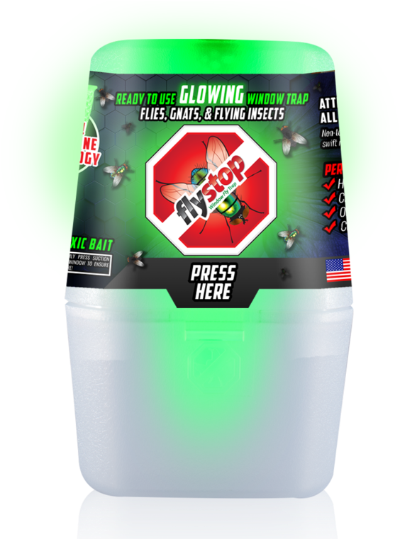 New Glow Flystop Reusable Window Fly & Bug Trap - Mcfly Non-toxic Bait Refill For Flystop Window Fly (760x760), Png Download
