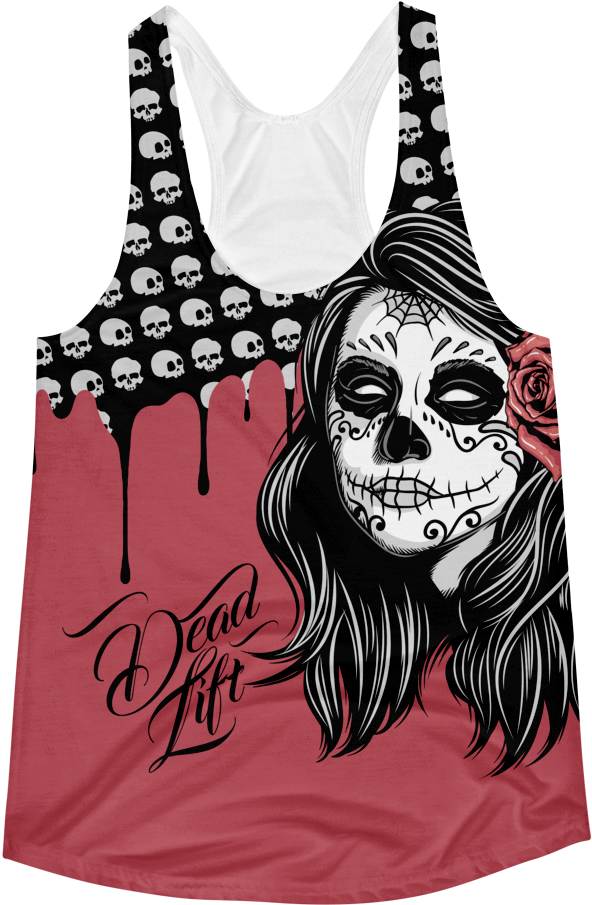 Day Of The Deadlift Women's Racerback Tank Top Lift - Mexican Girl Skull Ipod Touch 6 Case (1000x1000), Png Download