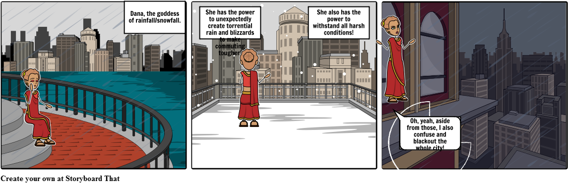 Goddess Of Rainfall And Snowfall - Cartoon (1164x385), Png Download
